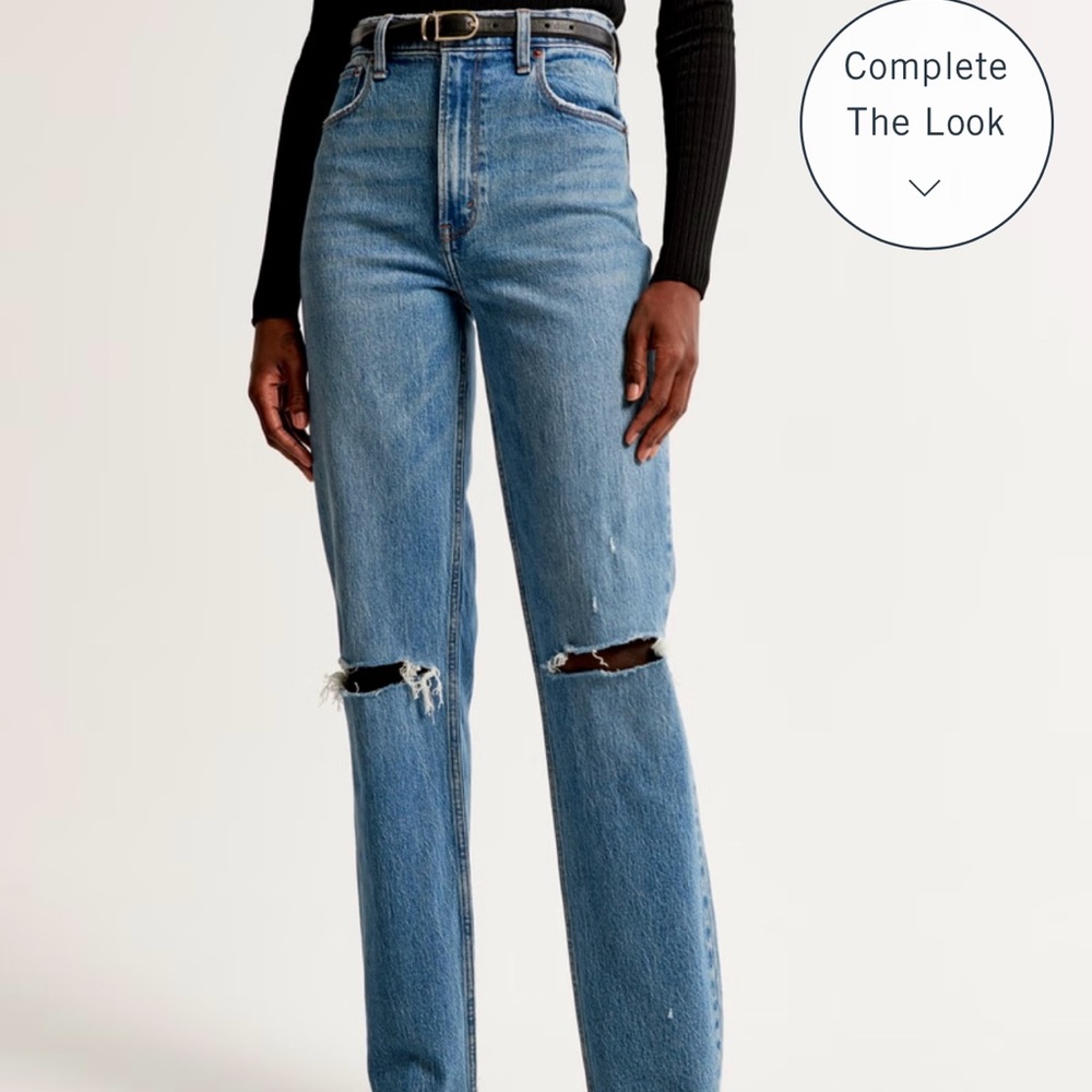 Abercrombie 90’s ultra high rise straight jeans